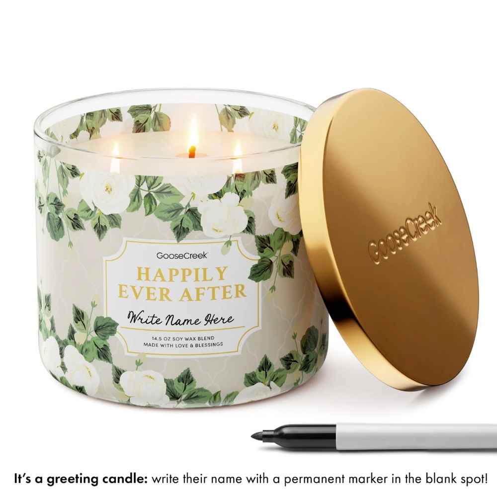 Goose Creek Happily Ever After Candle 3wick scented candle new